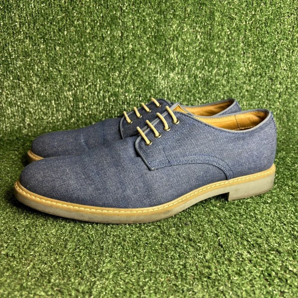 Alfani Cooper Denim Textile Lace Up Casual Classic Oxford‎ Shoes Blue Mens 12M